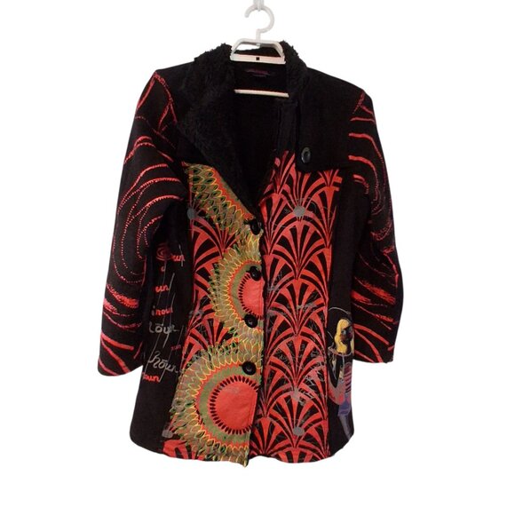 Adore Jackets & Blazers - Adore coat jacket womens XL faux leather shearling black art to wear artsy